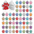 Custom Engraved Glitter Paw Print Pet ID Tag – Personalized Dog & Cat Collar Charm