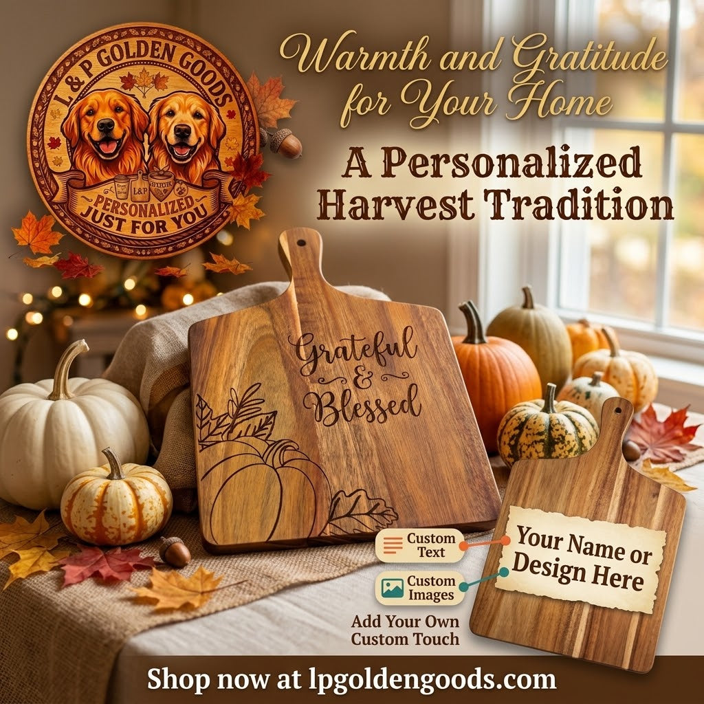 Laser Engraved Fall Pumpkin Charcuterie Board –  Harvest Serving Paddle