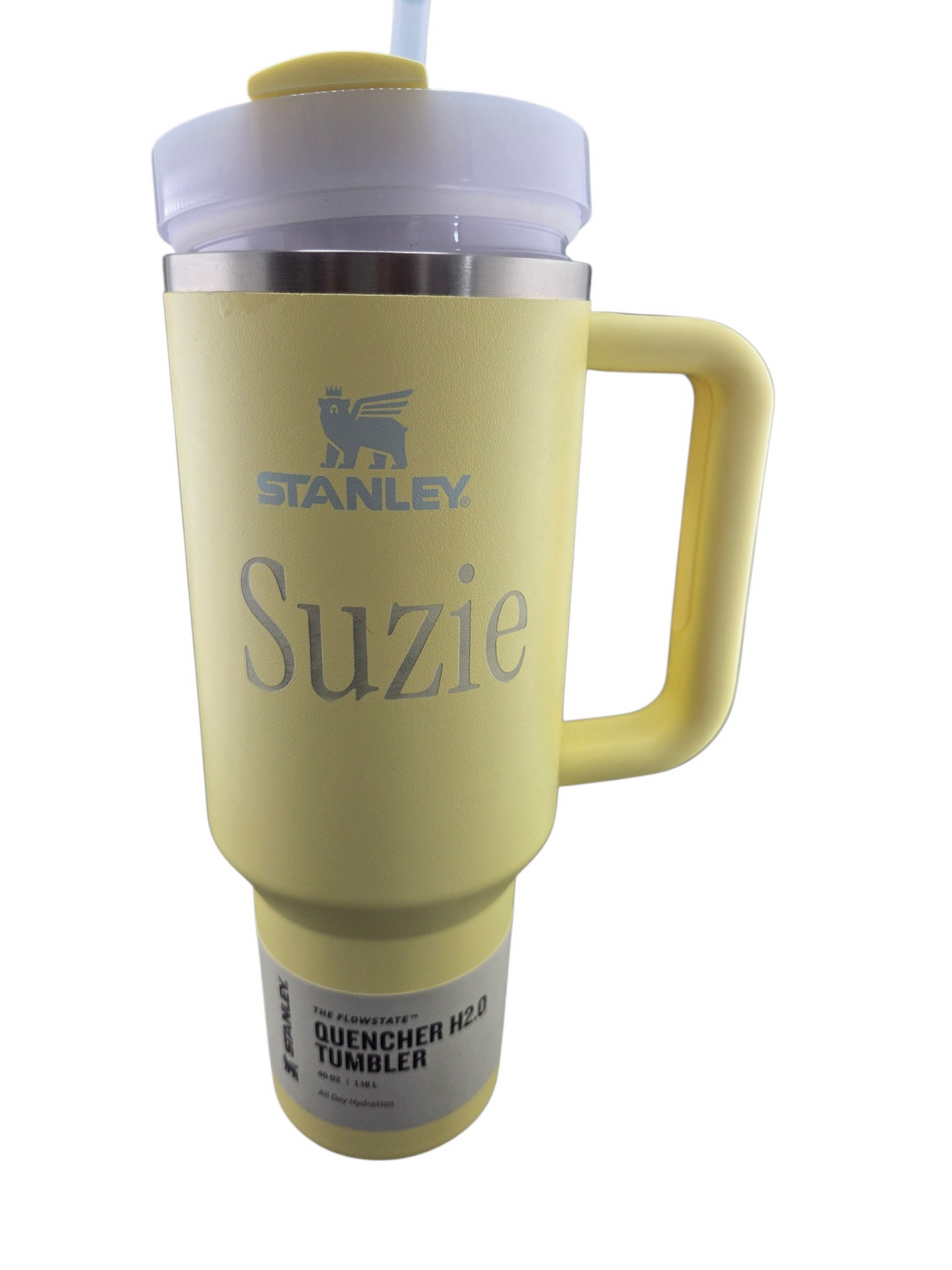Custom Laser Engraved Stanley Quencher H2.0 FlowState Tumbler (40 oz) – Personalized Name & Graphic