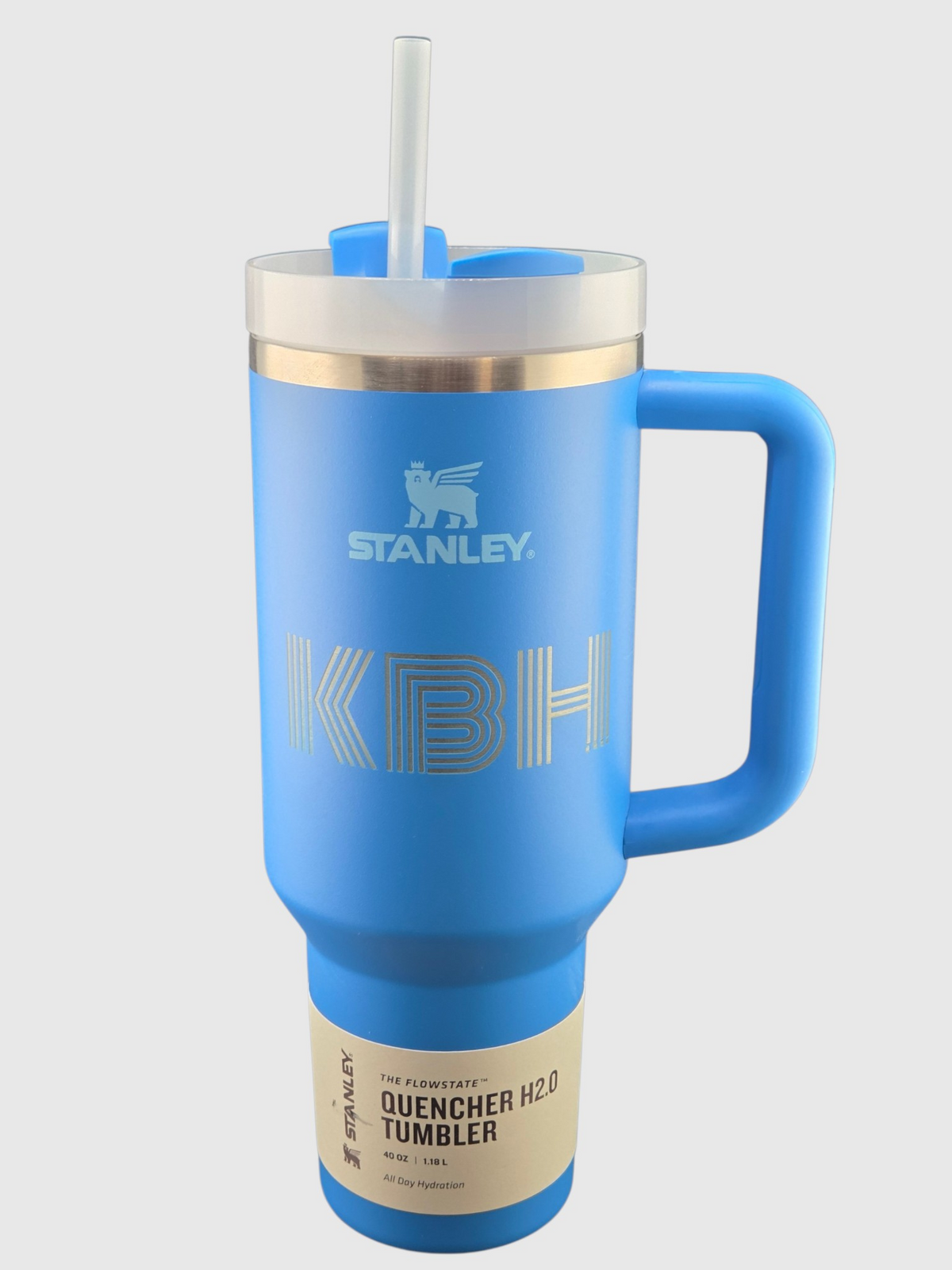 Custom Laser Engraved Stanley Quencher H2.0 FlowState Tumbler (40 oz) – Personalized Name & Graphic