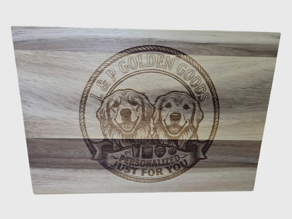 Custom Laser-Engraved Acacia Wood Cutting Board