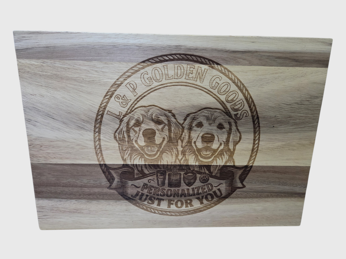Custom Laser-Engraved Acacia Wood Cutting Board