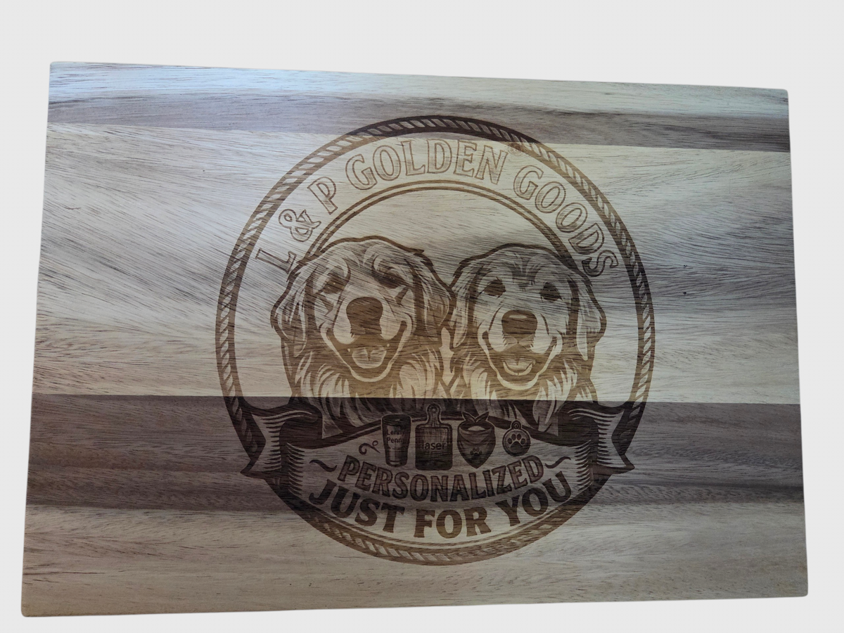 Custom Laser-Engraved Acacia Wood Cutting Board