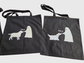 Custom Dog Ghost Halloween Trick-or-Treat Tote Bag | Glow in the Dark "BOO-P" Canvas Bag