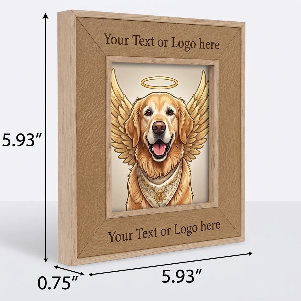 Personalized Laser Engraved Faux Leather Picture Frame – 4" x 4" Custom Keepsake