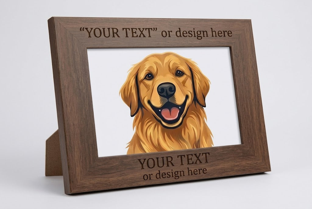 Custom Engraved Wooden Picture Frame – Fully Personalized Memorial & Keepsake Frame