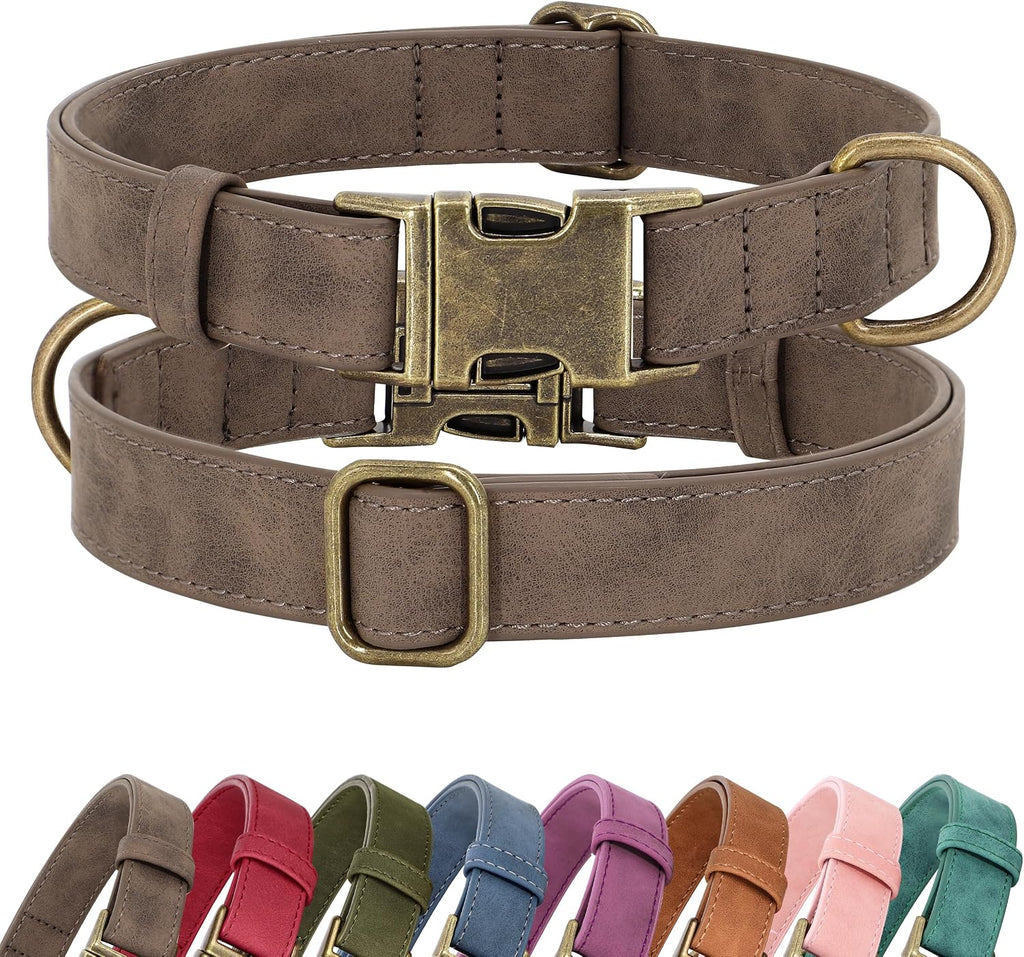 Custom Engraved Leather Dog Collar – Personalized Name & Buckle