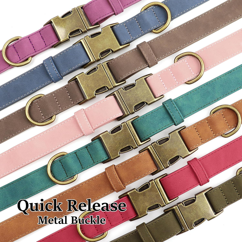 Custom Engraved Leather Dog Collar – Personalized Name & Buckle