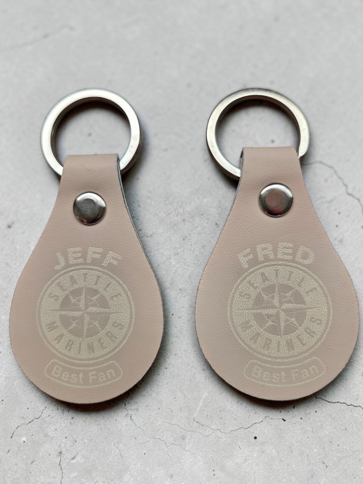 Custom Engraved Faux Leather Keychains