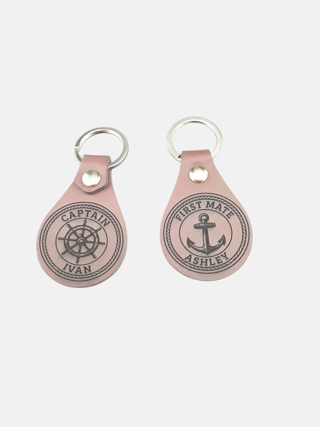 Custom Engraved Faux Leather Keychains