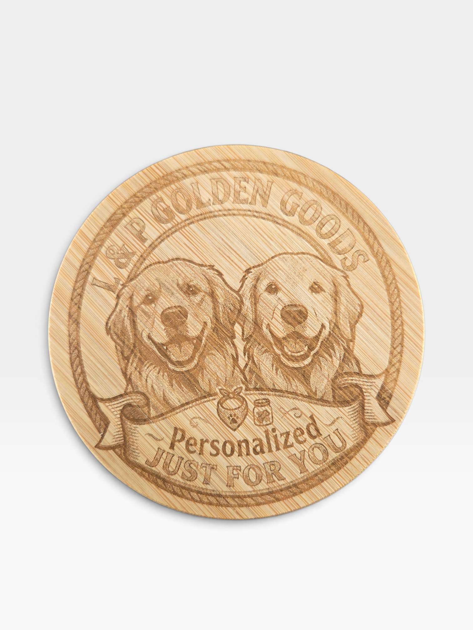 Personalized Glass jar with wood lid