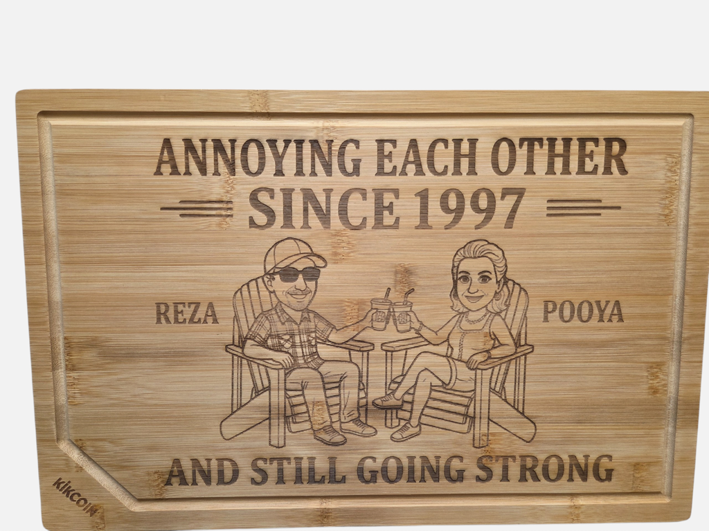 Custom Laser-Engraved Acacia Wood Cutting Board