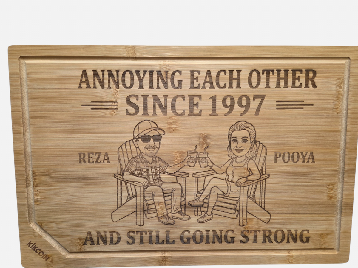 Custom Laser-Engraved Acacia Wood Cutting Board